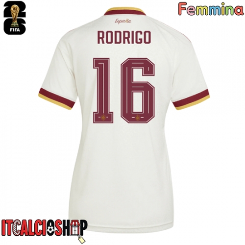Spagna Rodri Hernandez #16 Seconda Maglia Femmina Mondiali 2026 Manica Corta